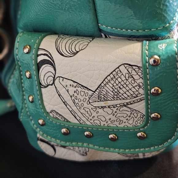 COWGIRL TRENDY Conceal Carry Purse Handbag Turquoise Teal Anchor Ship Wheel *NEW - Picture 9 of 11